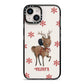 Rudolph Delivery iPhone 14 Black Impact Case on Silver phone