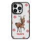 Rudolph Delivery iPhone 14 Pro Black Impact Case on Silver phone