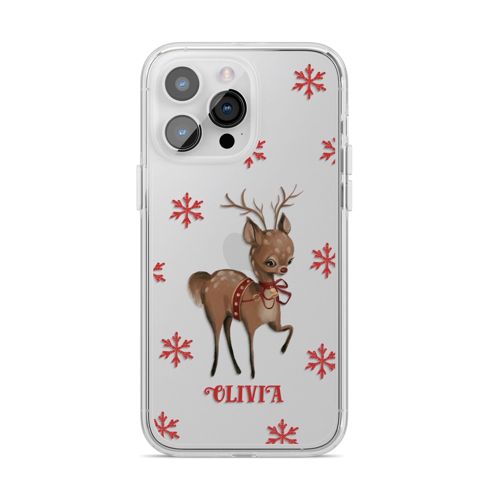 Rudolph Delivery iPhone 14 Pro Max Clear Tough Case Silver