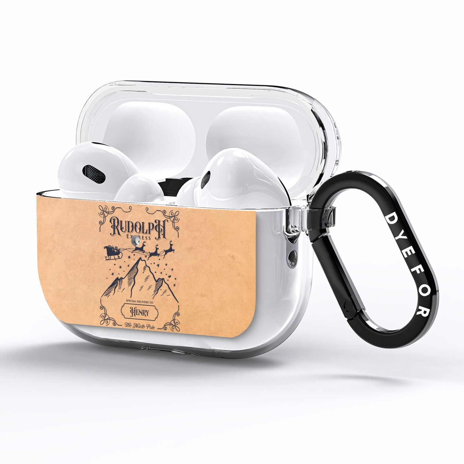 Rudolph Express Custom AirPods Pro Clear Case Side Image