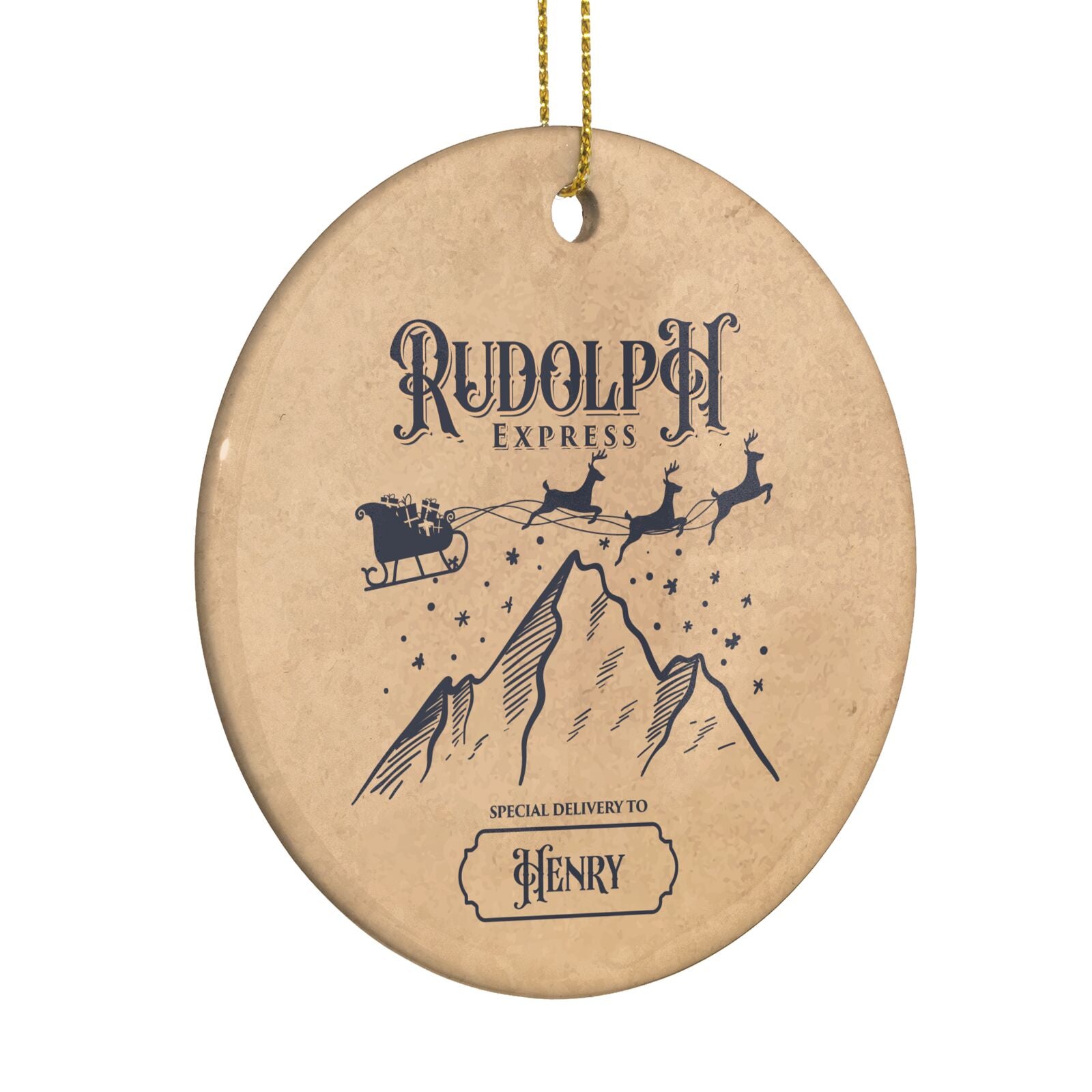 Rudolph Express Custom Circle Decoration Side Angle