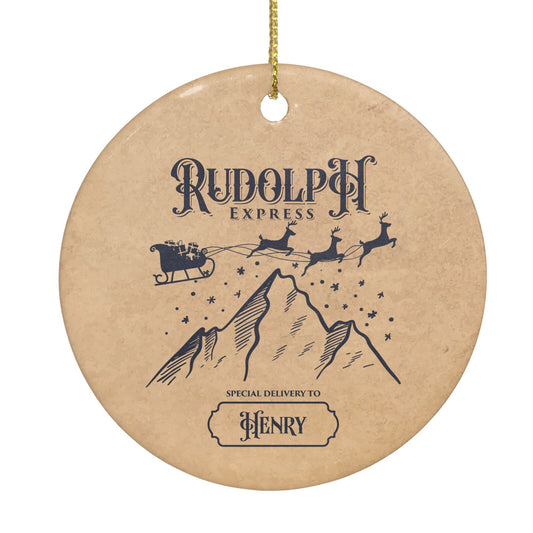 Rudolph Express Custom Circle Decoration
