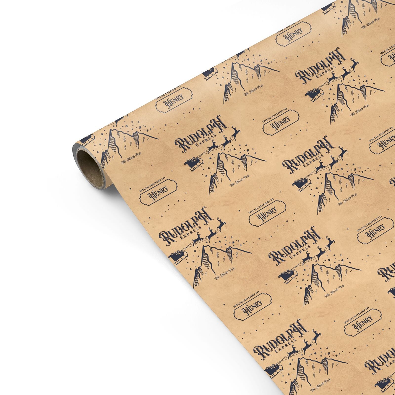 Rudolph Express Custom Personalised Gift Wrap
