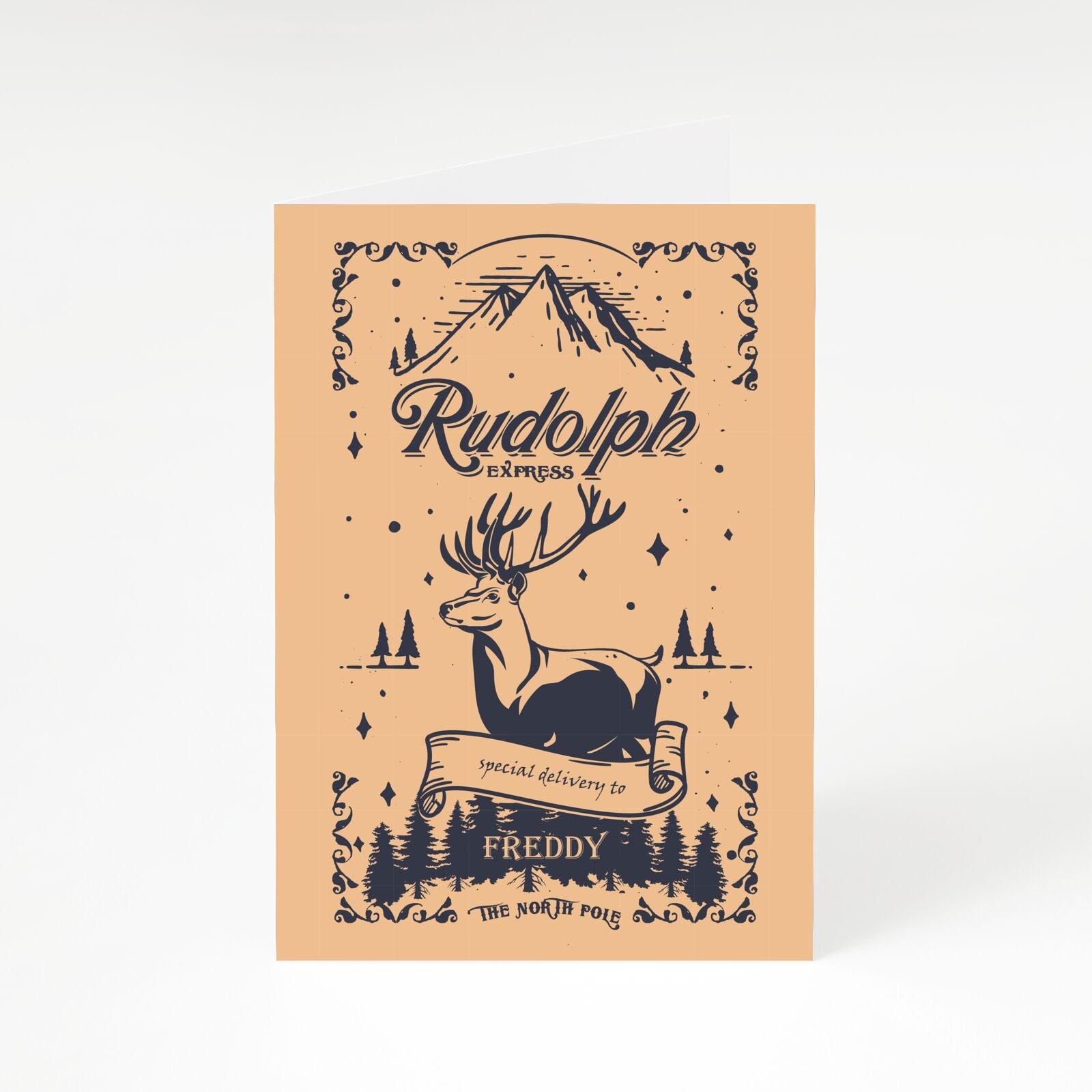 Rudolph Express Personalised A5 Greetings Card