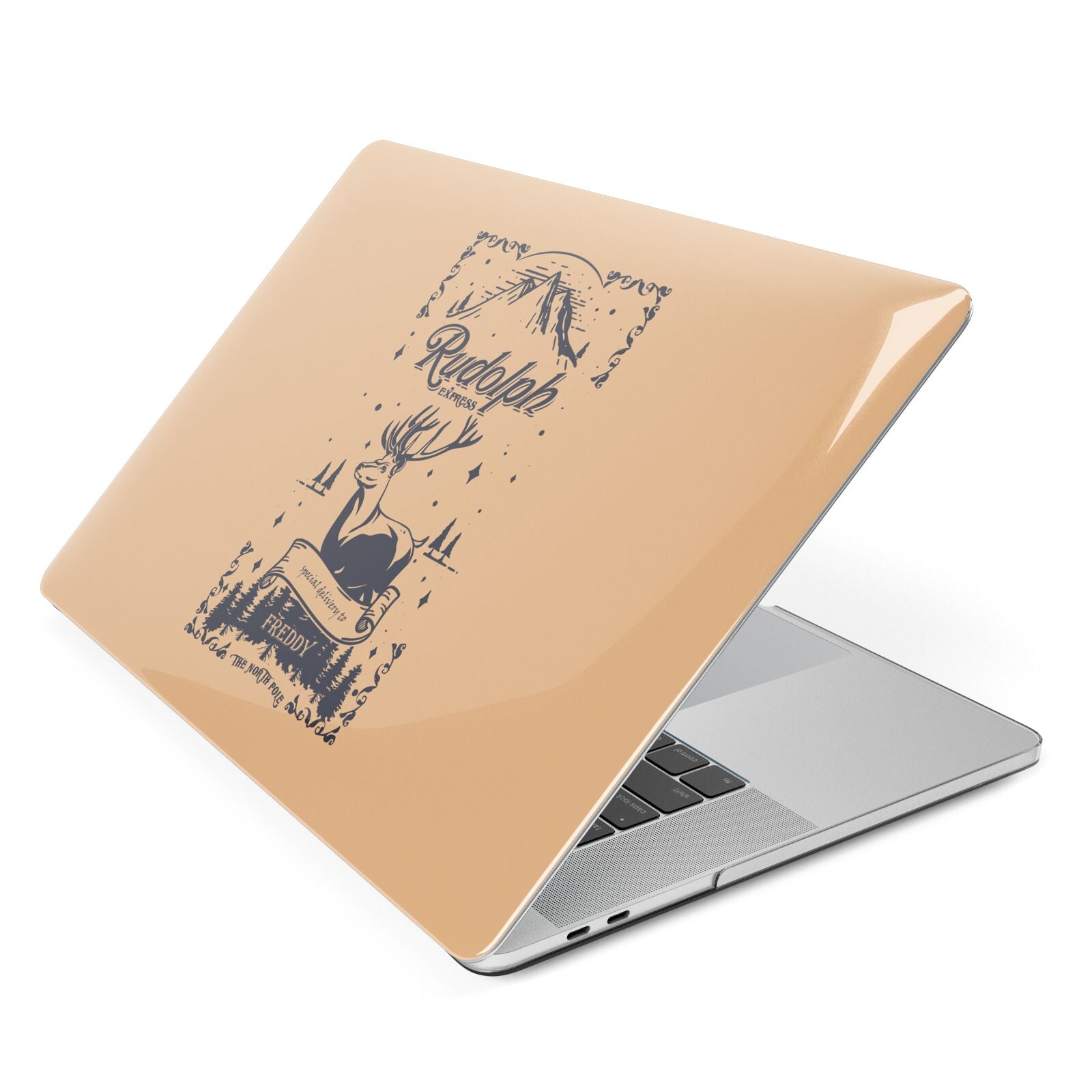 Rudolph Express Personalised Apple MacBook Case Side View