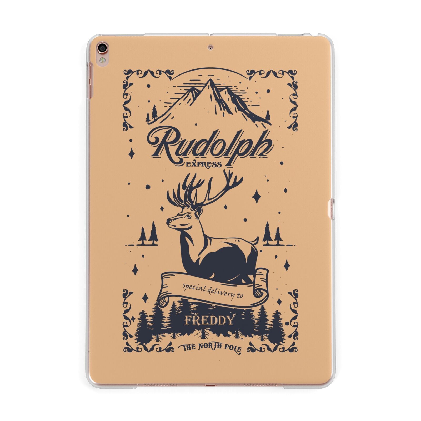 Rudolph Express Personalised Apple iPad Rose Gold Case