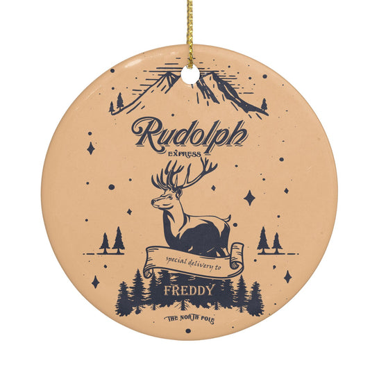 Rudolph Express Personalised Circle Decoration