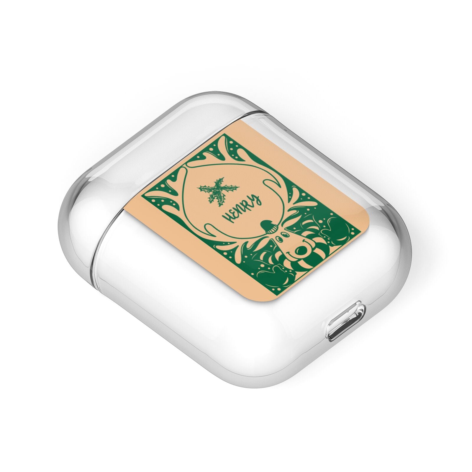 Rudolph Personalised AirPods Case Laid Flat