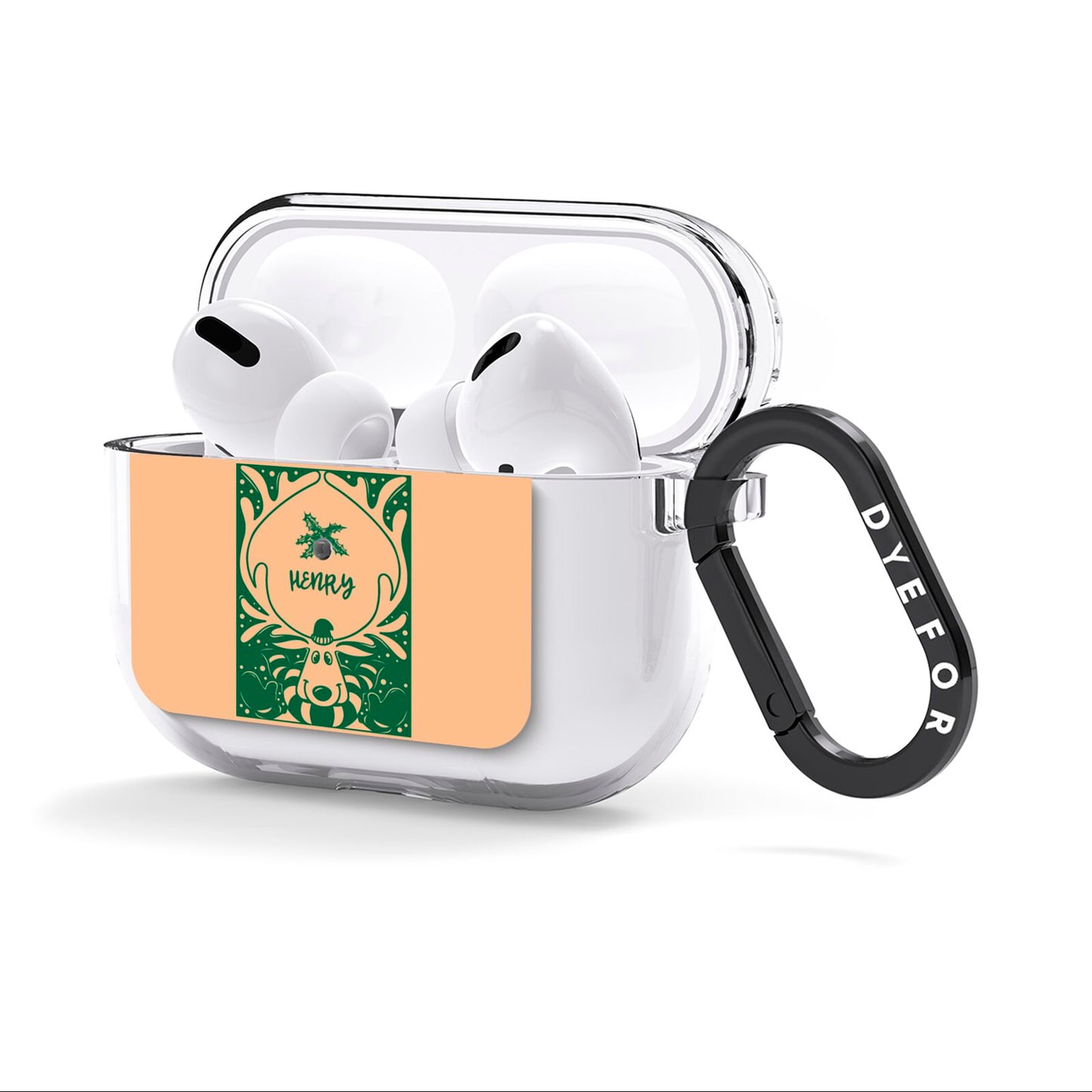 Rudolph Personalised AirPods Clear Case 3rd Gen Side Image