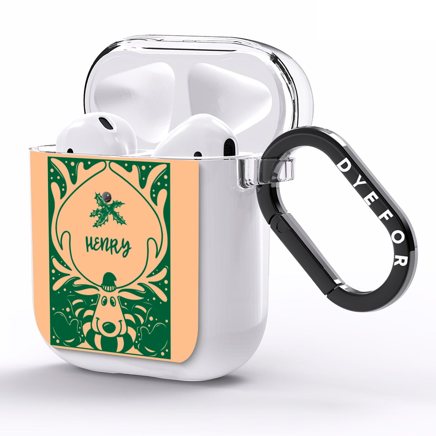 Rudolph Personalised AirPods Clear Case Side Image