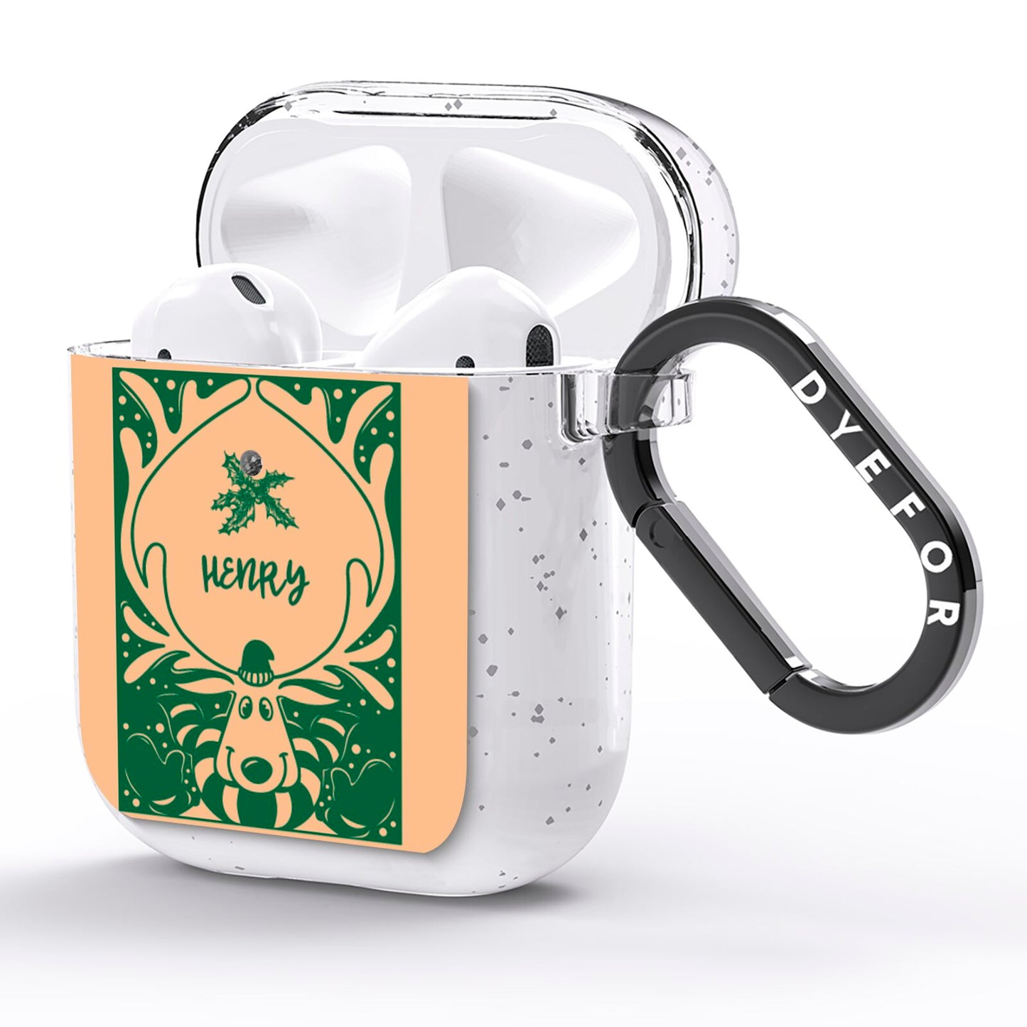 Rudolph Personalised AirPods Glitter Case Side Image