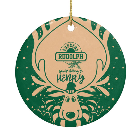 Rudolph Personalised Circle Decoration