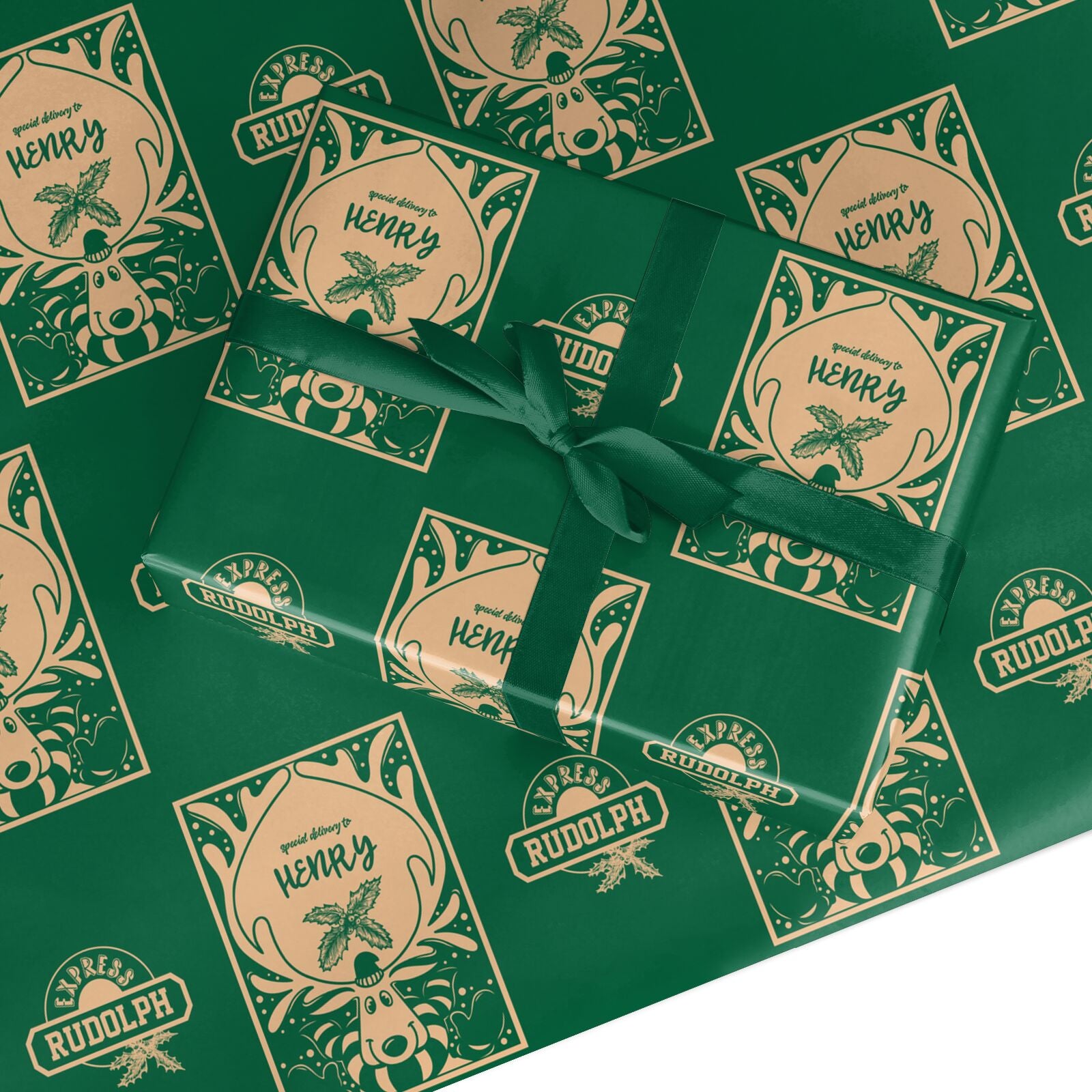 Rudolph Personalised Wrapping Paper – Dyefor