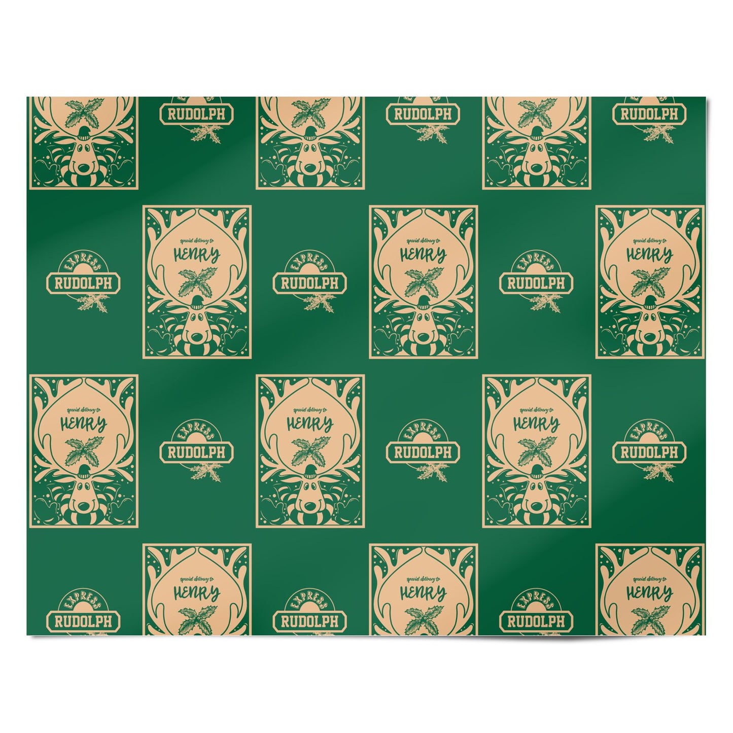 Rudolph Personalised Personalised Wrapping Paper Alternative