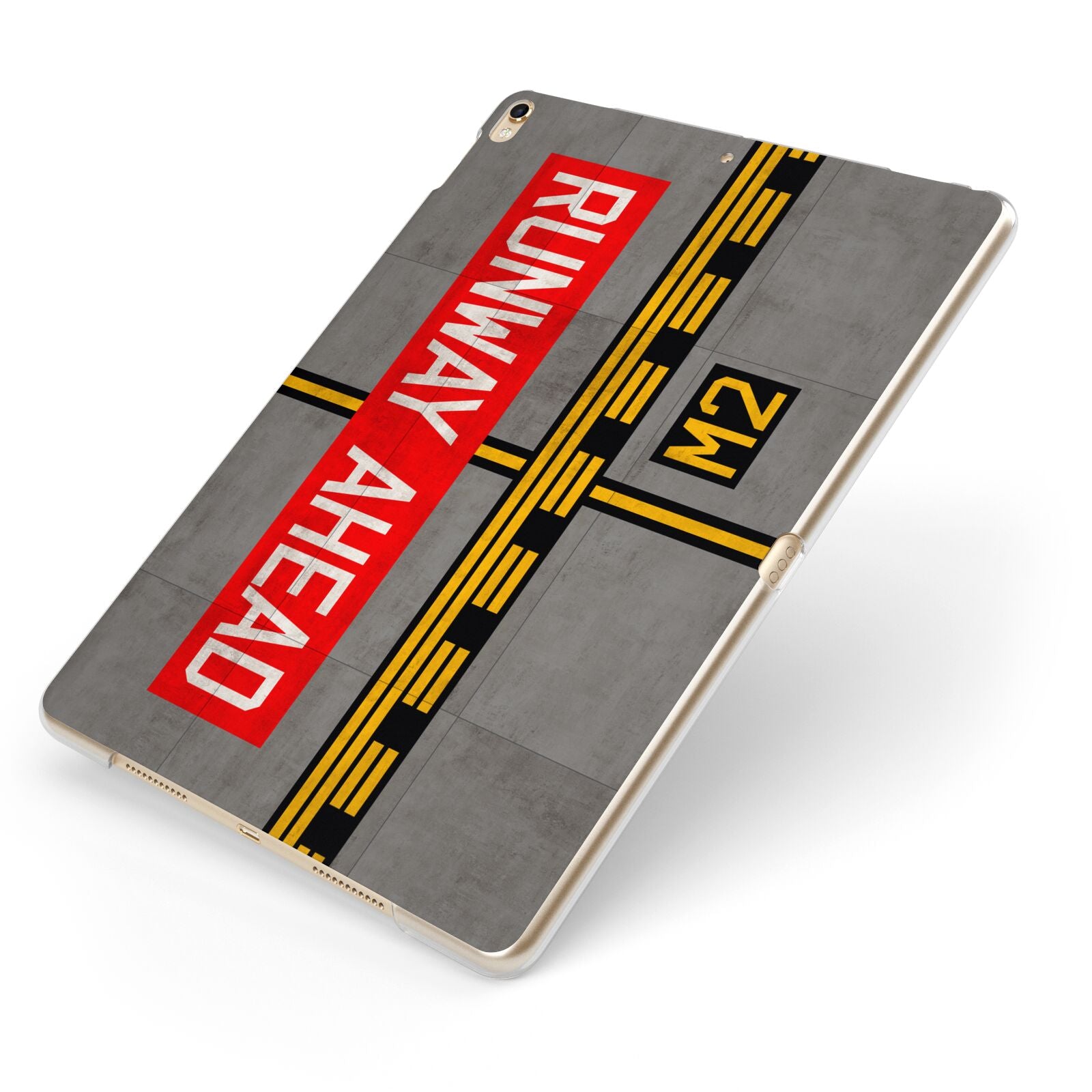 Runway Ahead Apple iPad Case on Gold iPad Side View