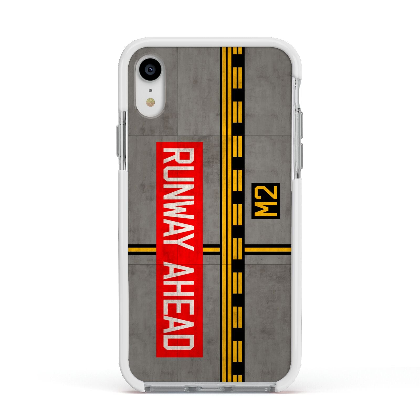Runway Ahead Apple iPhone XR Impact Case White Edge on Silver Phone