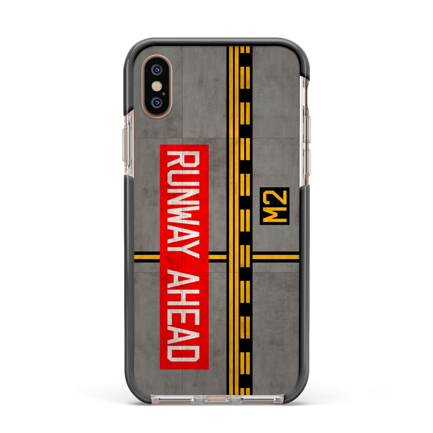 Runway Ahead Apple iPhone Xs Impact Case Black Edge on Gold Phone