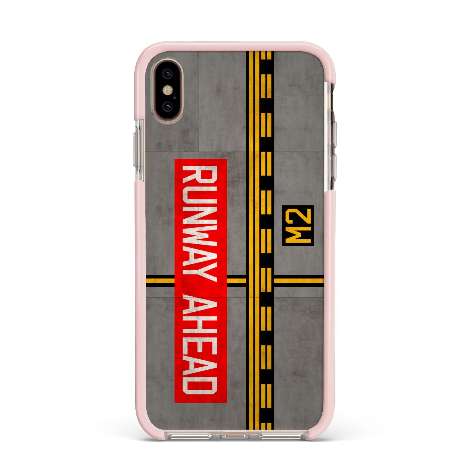 Runway Ahead Apple iPhone Xs Max Impact Case Pink Edge on Gold Phone
