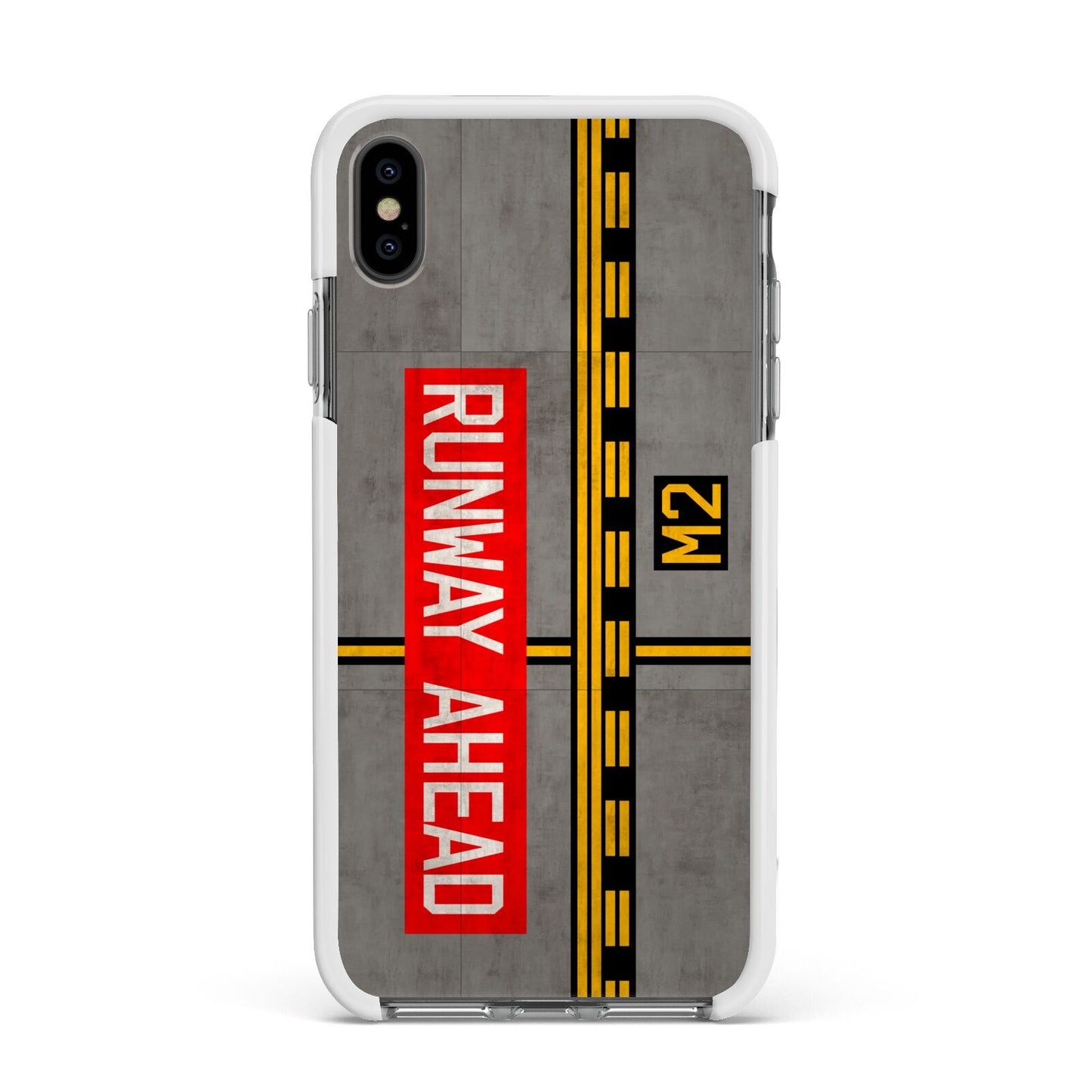 Runway Ahead Apple iPhone Xs Max Impact Case White Edge on Black Phone