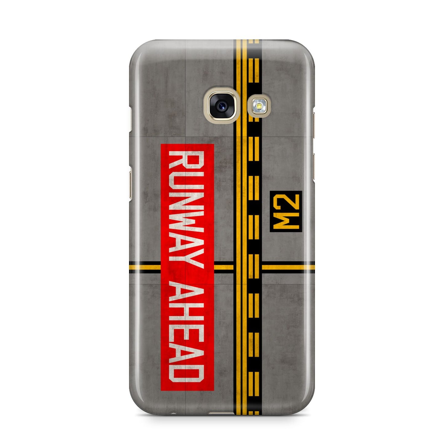 Runway Ahead Samsung Galaxy A3 2017 Case on gold phone