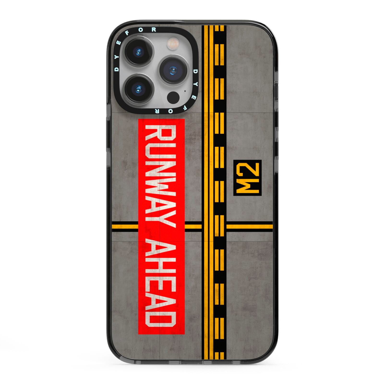 Runway Ahead iPhone 13 Pro Max Black Impact Case on Silver phone