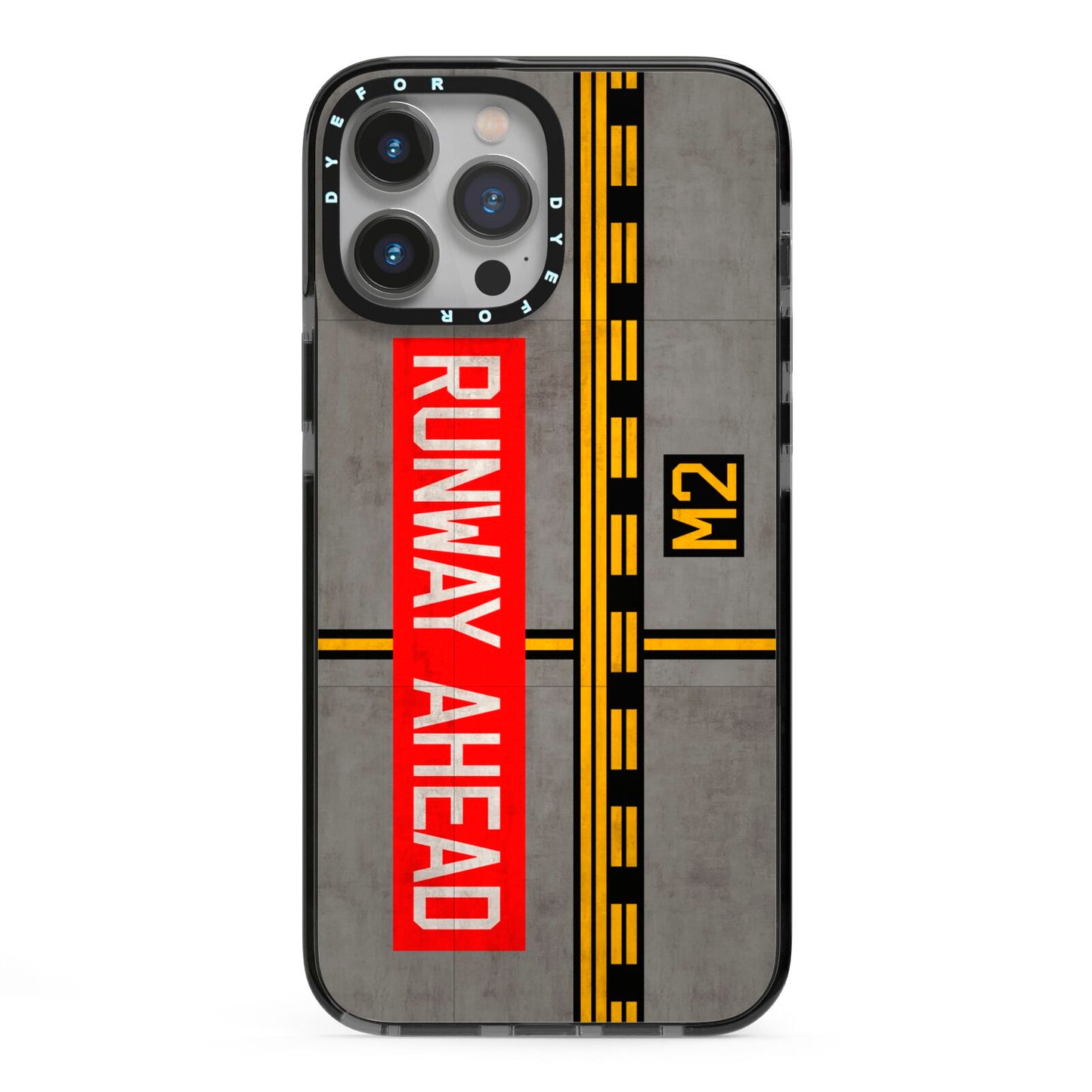 Runway Ahead iPhone 13 Pro Max Black Impact Case on Silver phone