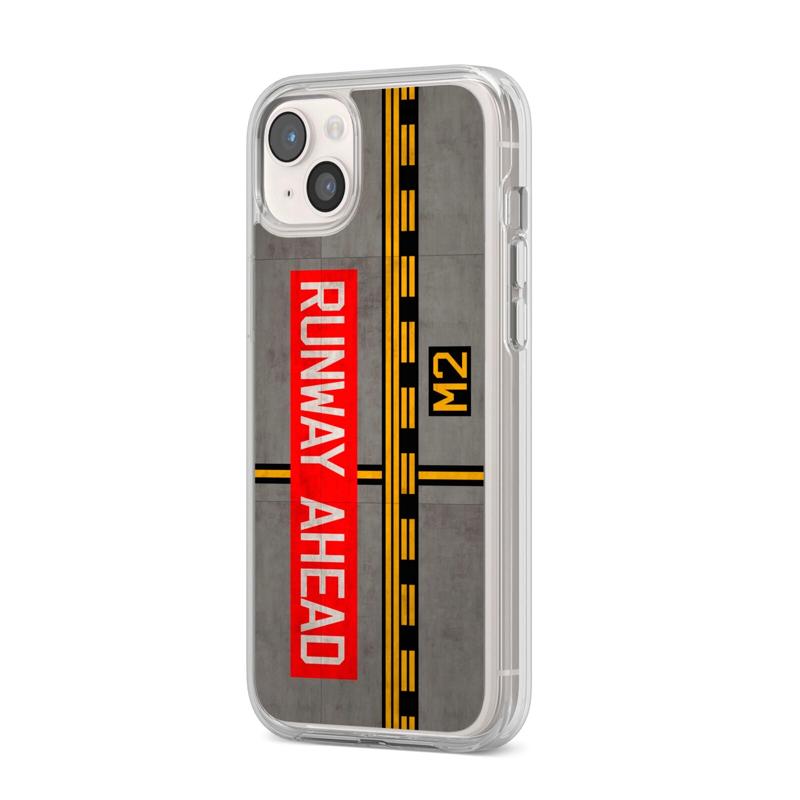 Runway Ahead iPhone 14 Plus Clear Tough Case Starlight Angled Image