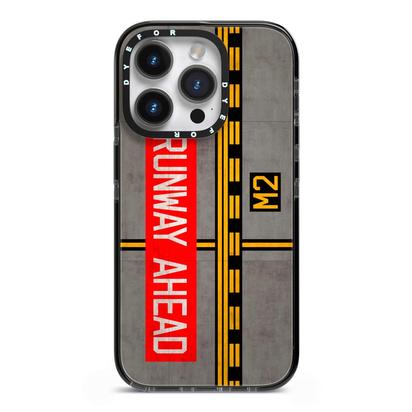 Runway Ahead iPhone 14 Pro Black Impact Case on Silver phone