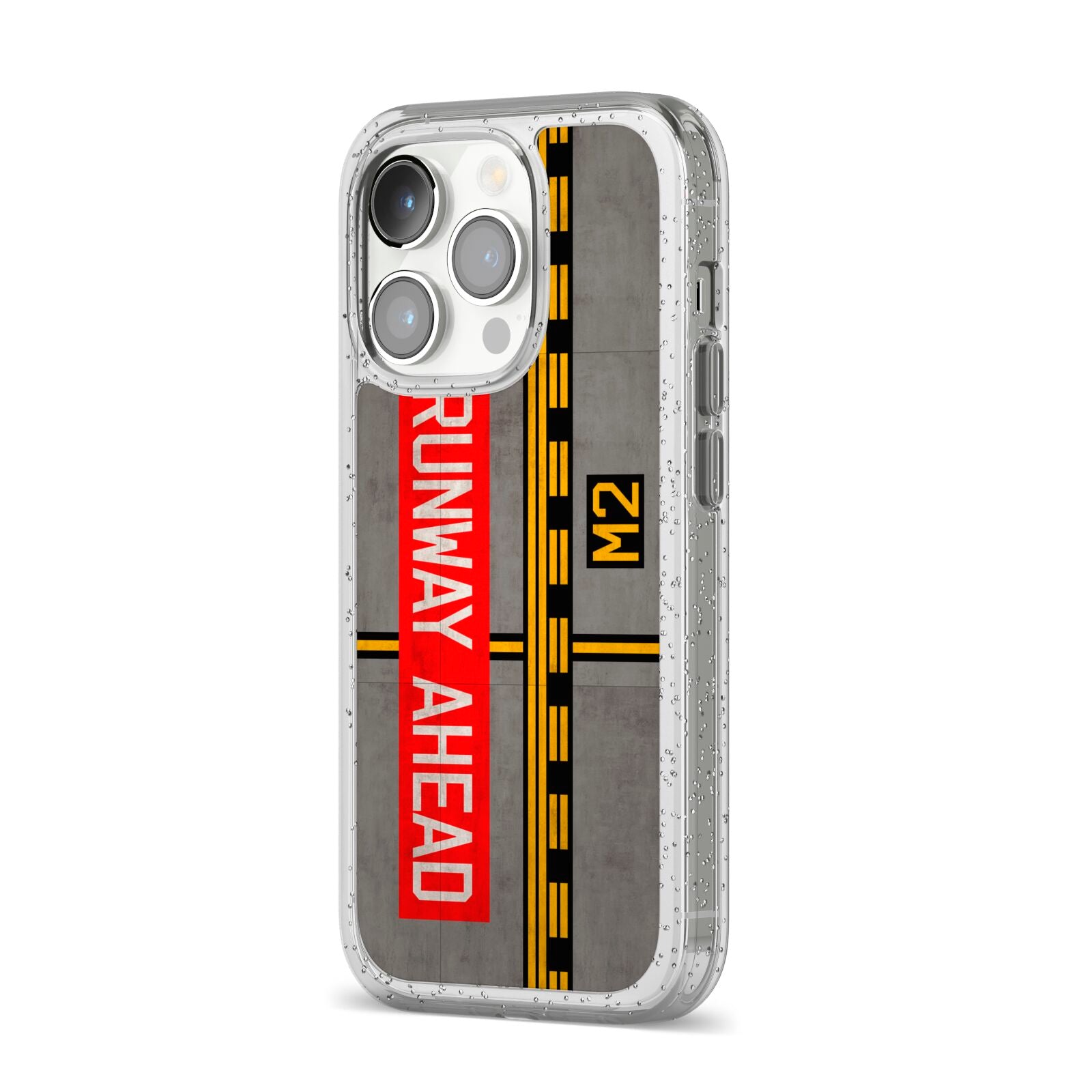 Runway Ahead iPhone 14 Pro Glitter Tough Case Silver Angled Image