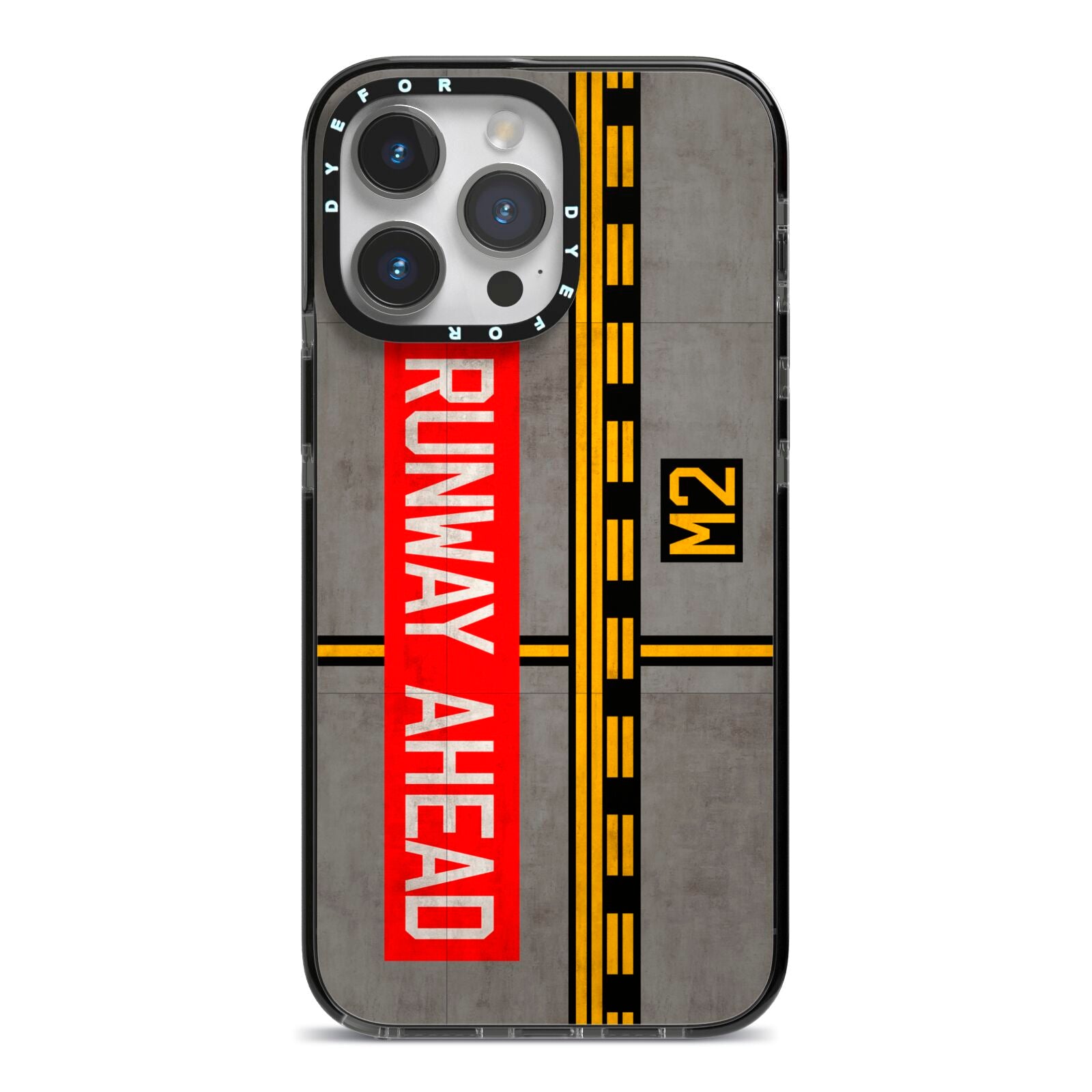 Runway Ahead iPhone 14 Pro Max Black Impact Case on Silver phone