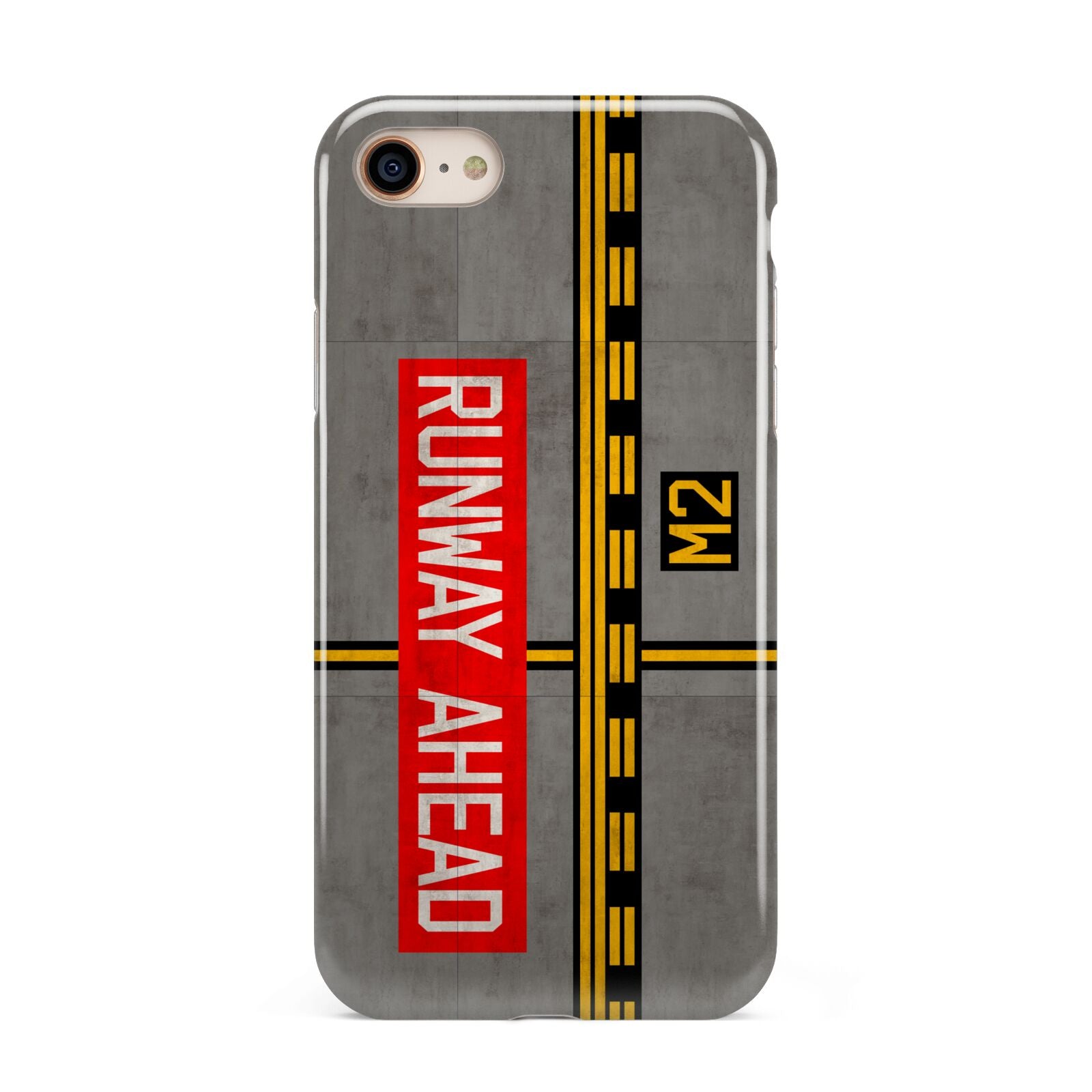 Runway Ahead iPhone 8 3D Tough Case on Gold Phone