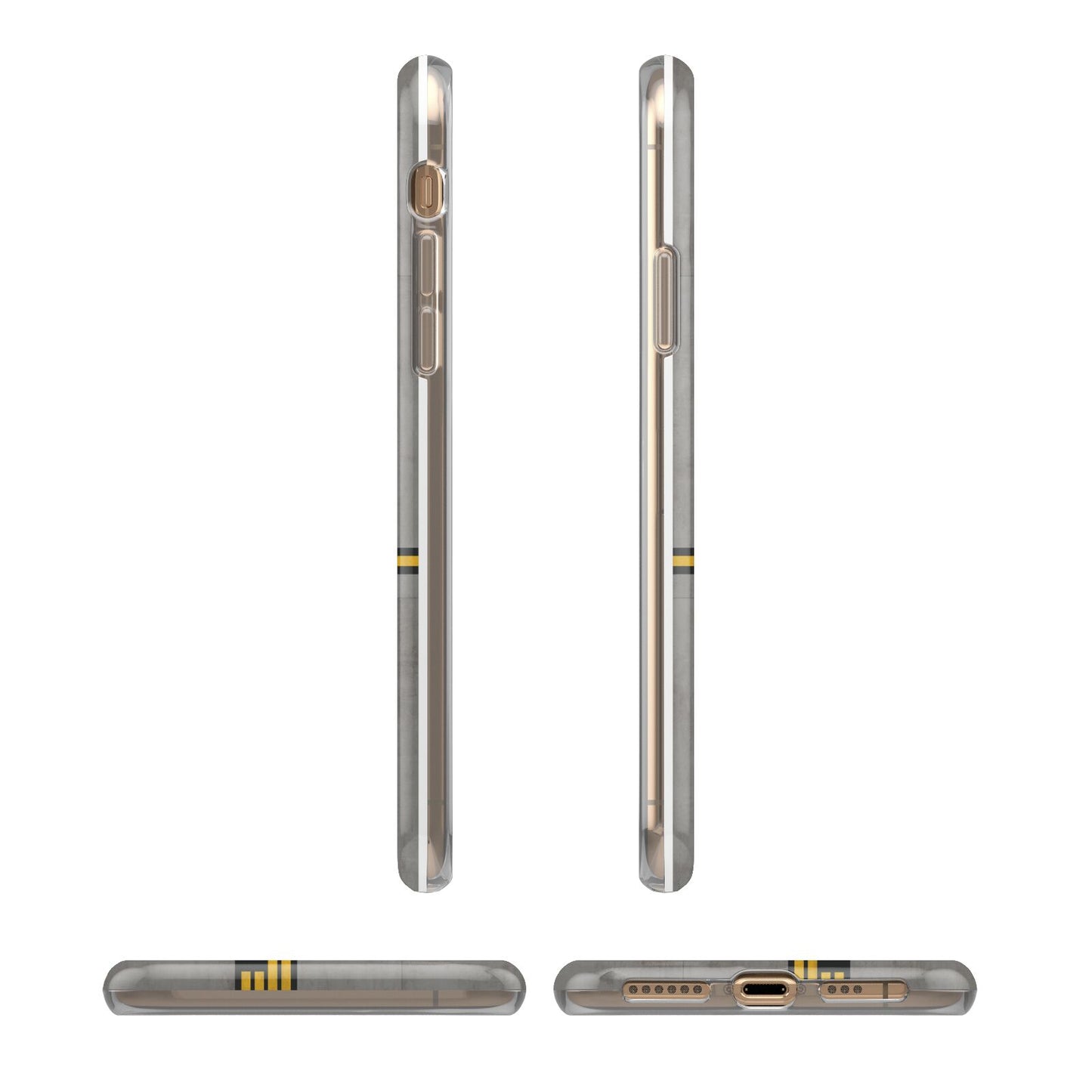 Runway Ahead iPhone XS 3D Tough Case in Gold Angled Images