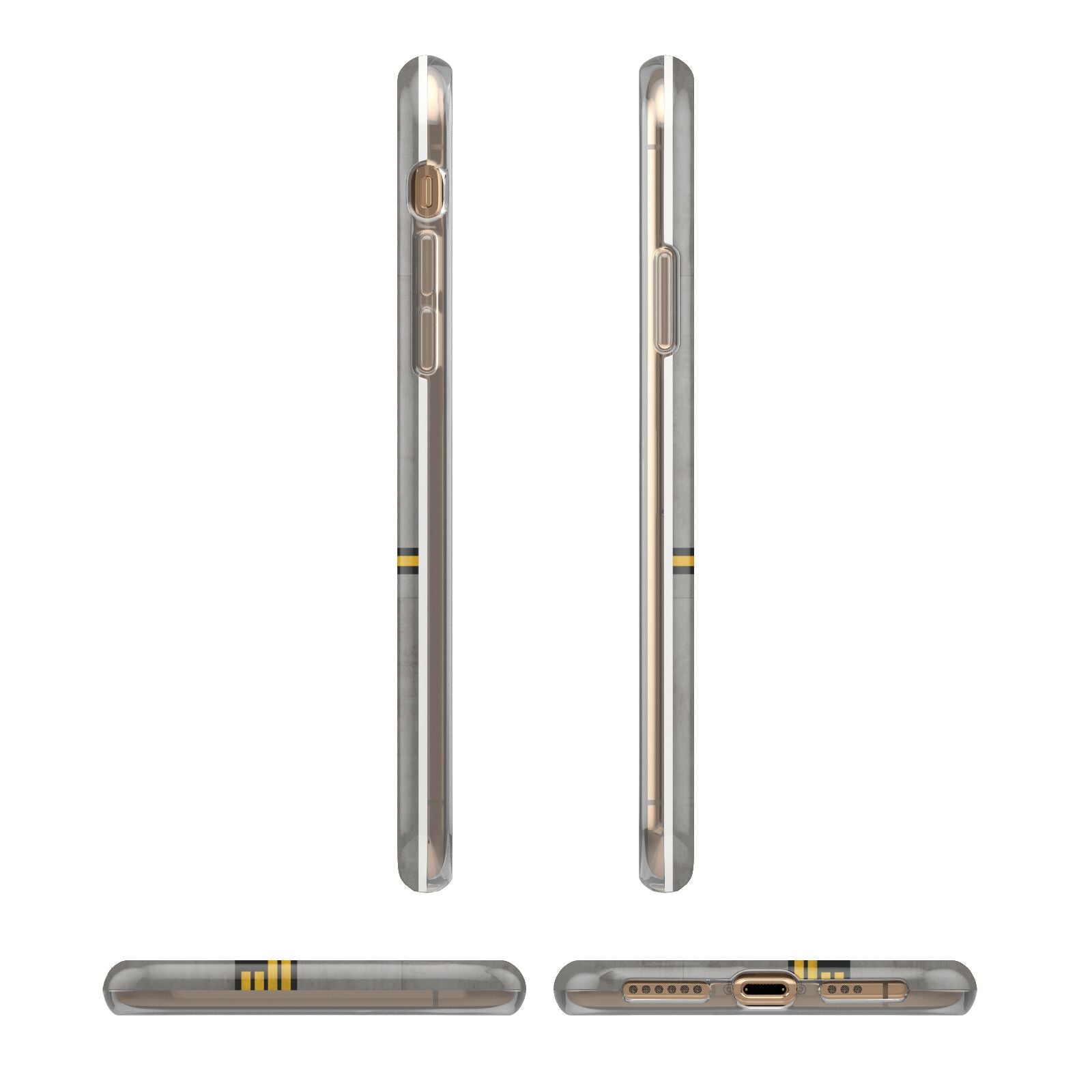 Runway Ahead iPhone XS 3D Tough Case in Gold Angled Images