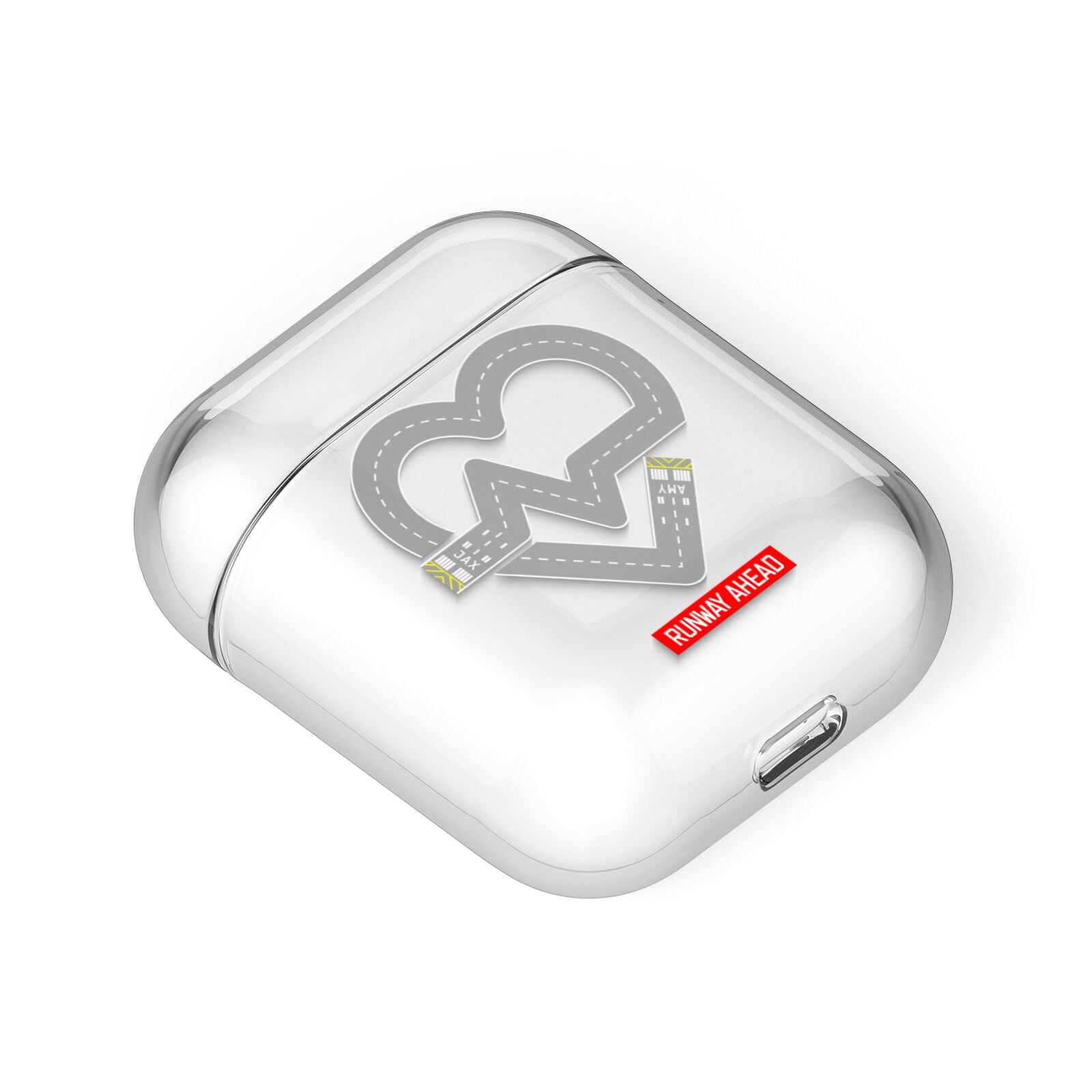 Runway Love Heart AirPods Case Laid Flat