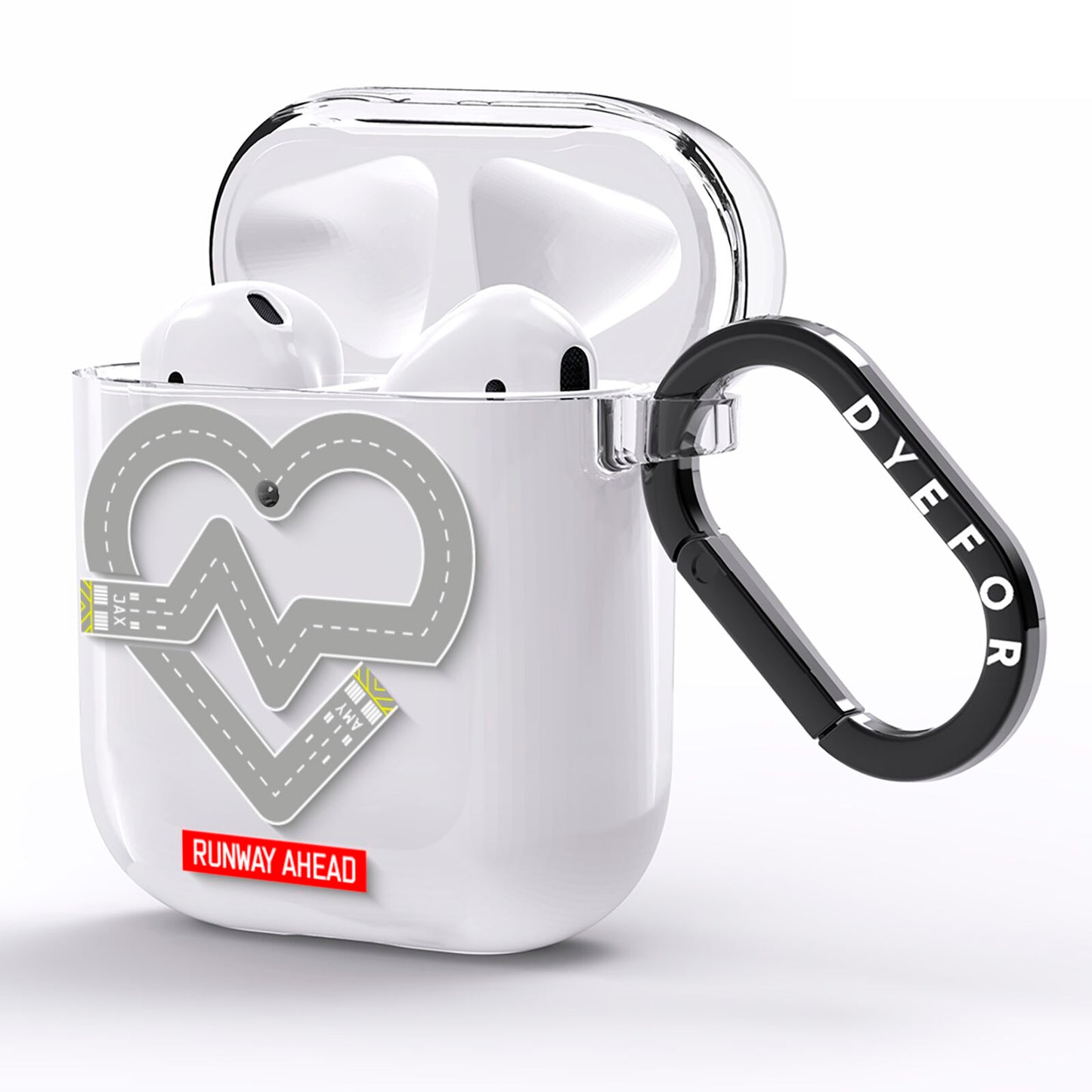 Runway Love Heart AirPods Clear Case Side Image
