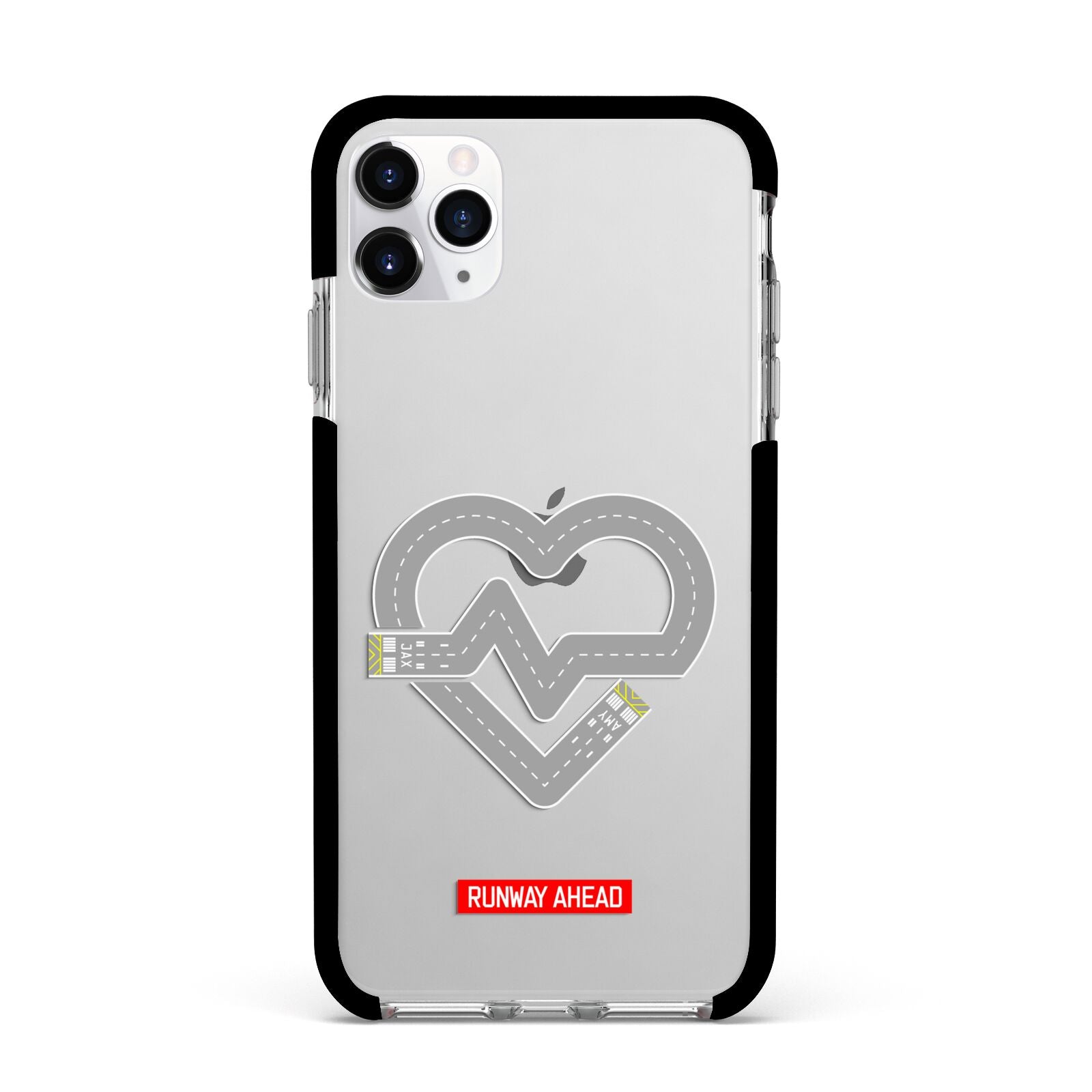 Runway Love Heart Apple iPhone 11 Pro Max in Silver with Black Impact Case