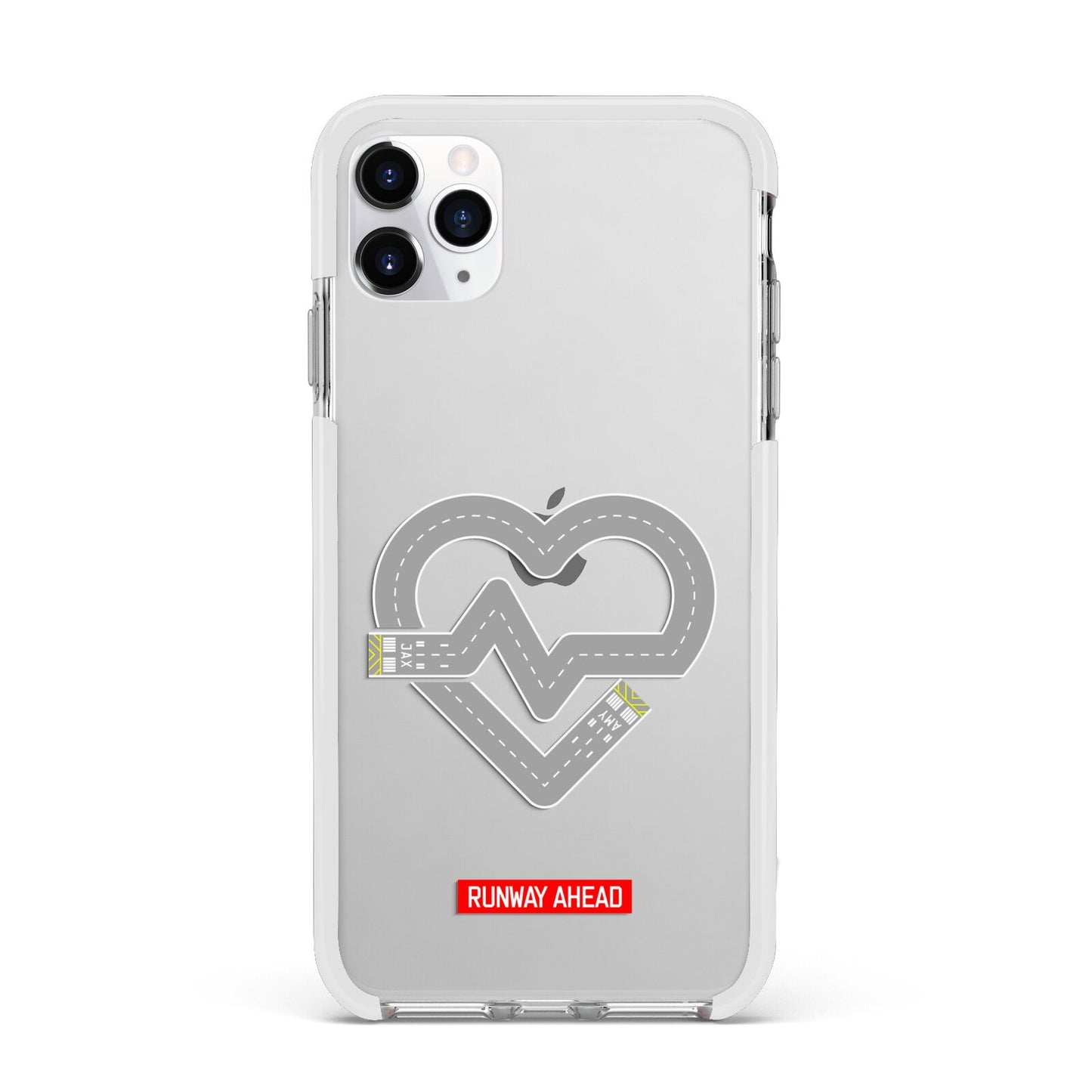 Runway Love Heart Apple iPhone 11 Pro Max in Silver with White Impact Case