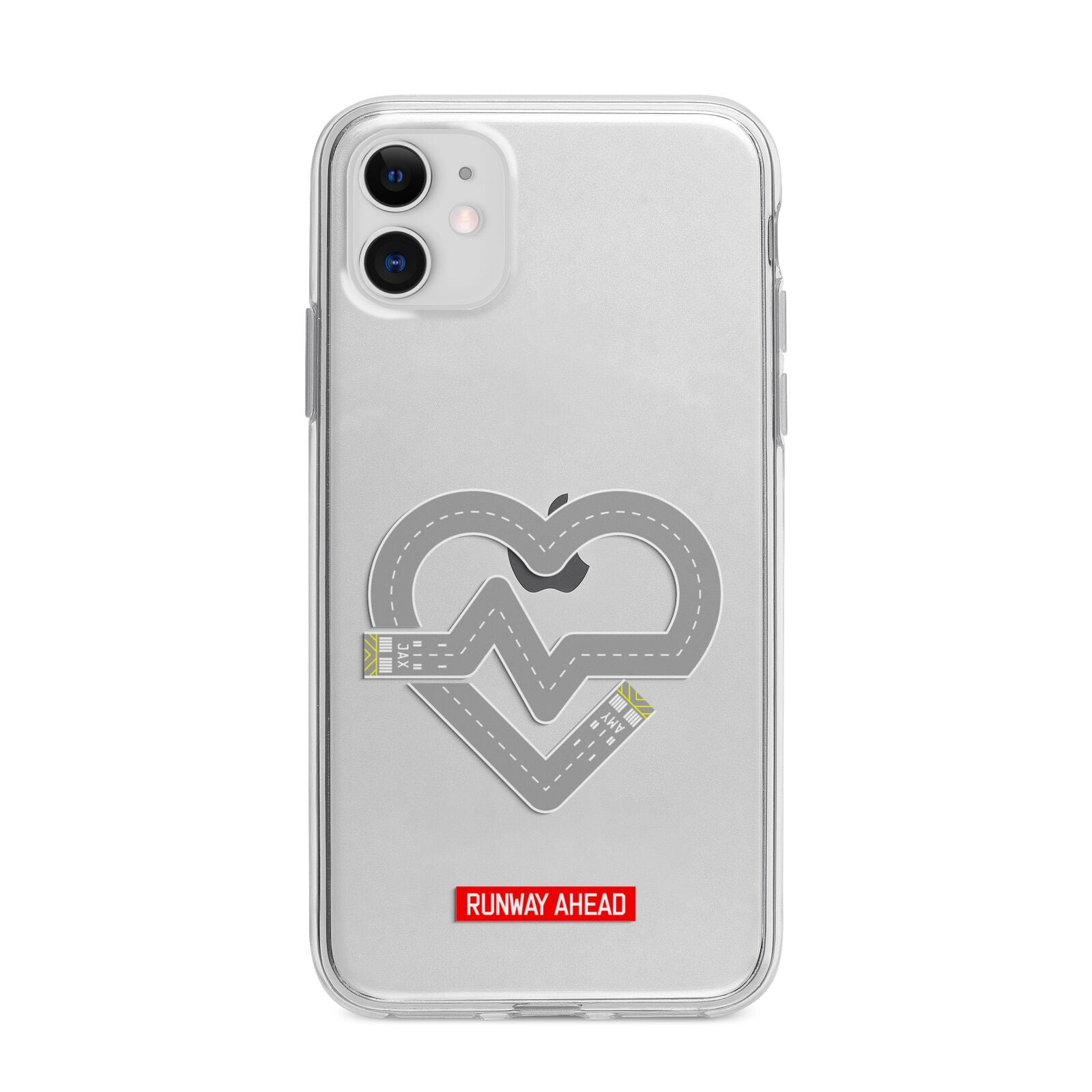 Runway Love Heart Apple iPhone 11 in White with Bumper Case