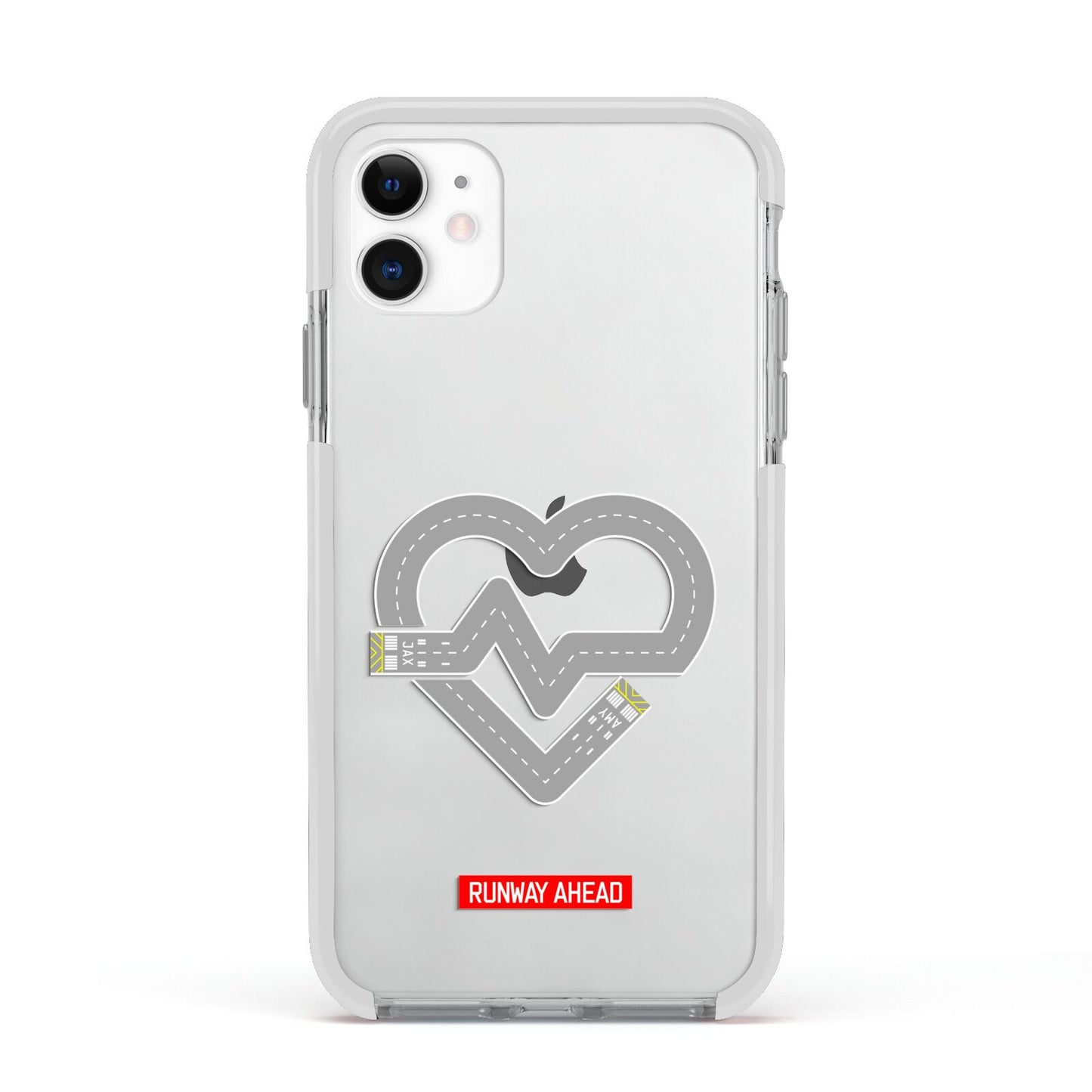 Runway Love Heart Apple iPhone 11 in White with White Impact Case