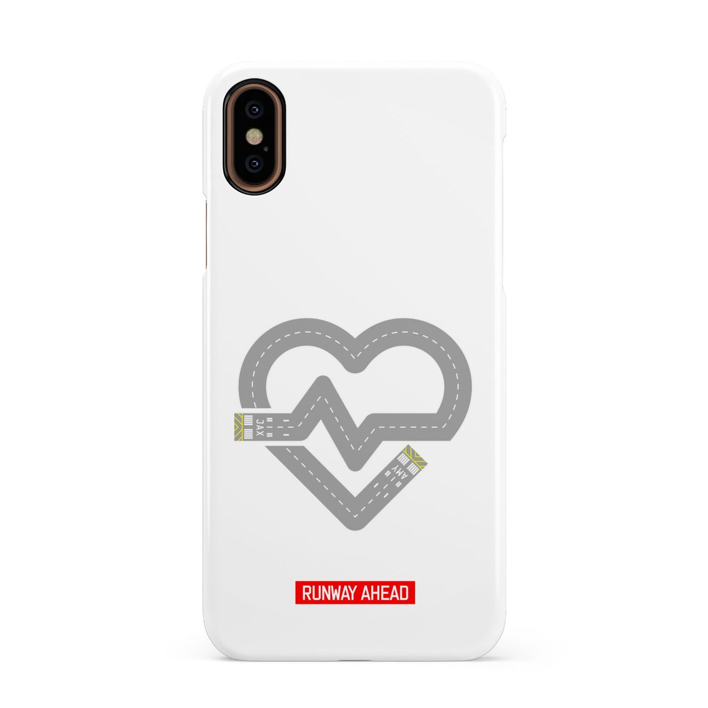 Runway Love Heart Apple iPhone XS 3D Snap Case