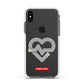 Runway Love Heart Apple iPhone Xs Impact Case White Edge on Black Phone