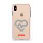 Runway Love Heart Apple iPhone Xs Max Impact Case Pink Edge on Gold Phone