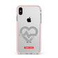Runway Love Heart Apple iPhone Xs Max Impact Case Pink Edge on Silver Phone