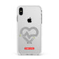 Runway Love Heart Apple iPhone Xs Max Impact Case White Edge on Silver Phone