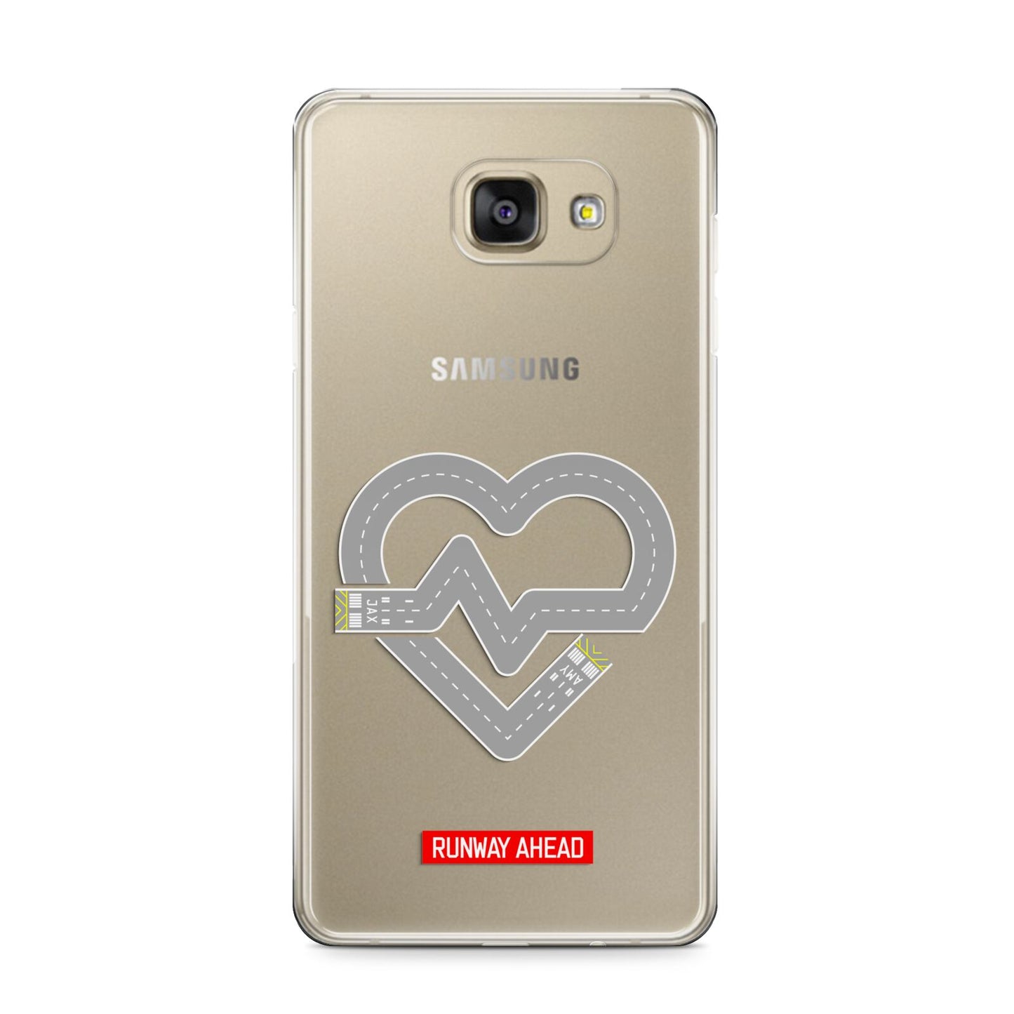 Runway Love Heart Samsung Galaxy A9 2016 Case on gold phone
