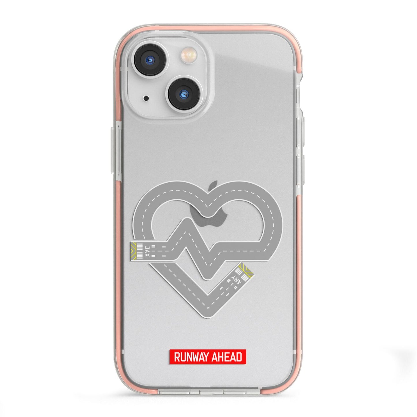 Runway Love Heart iPhone 13 Mini TPU Impact Case with Pink Edges