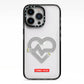 Runway Love Heart iPhone 13 Pro Black Impact Case on Silver phone