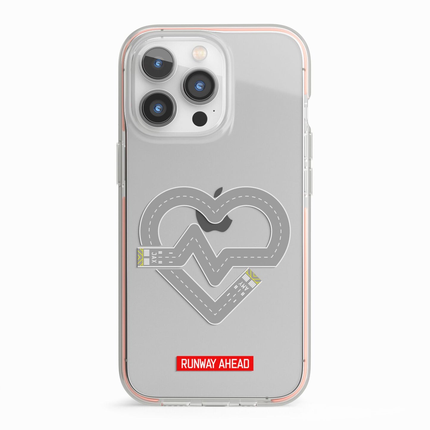 Runway Love Heart iPhone 13 Pro TPU Impact Case with Pink Edges
