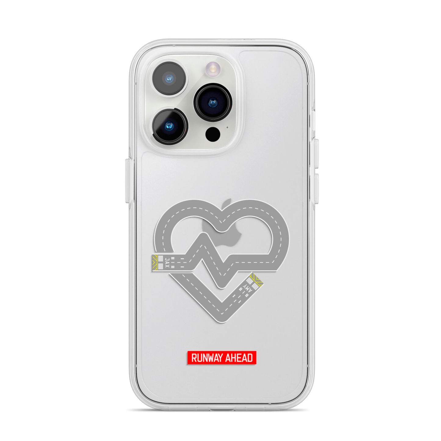 Runway Love Heart iPhone 14 Pro Clear Tough Case Silver