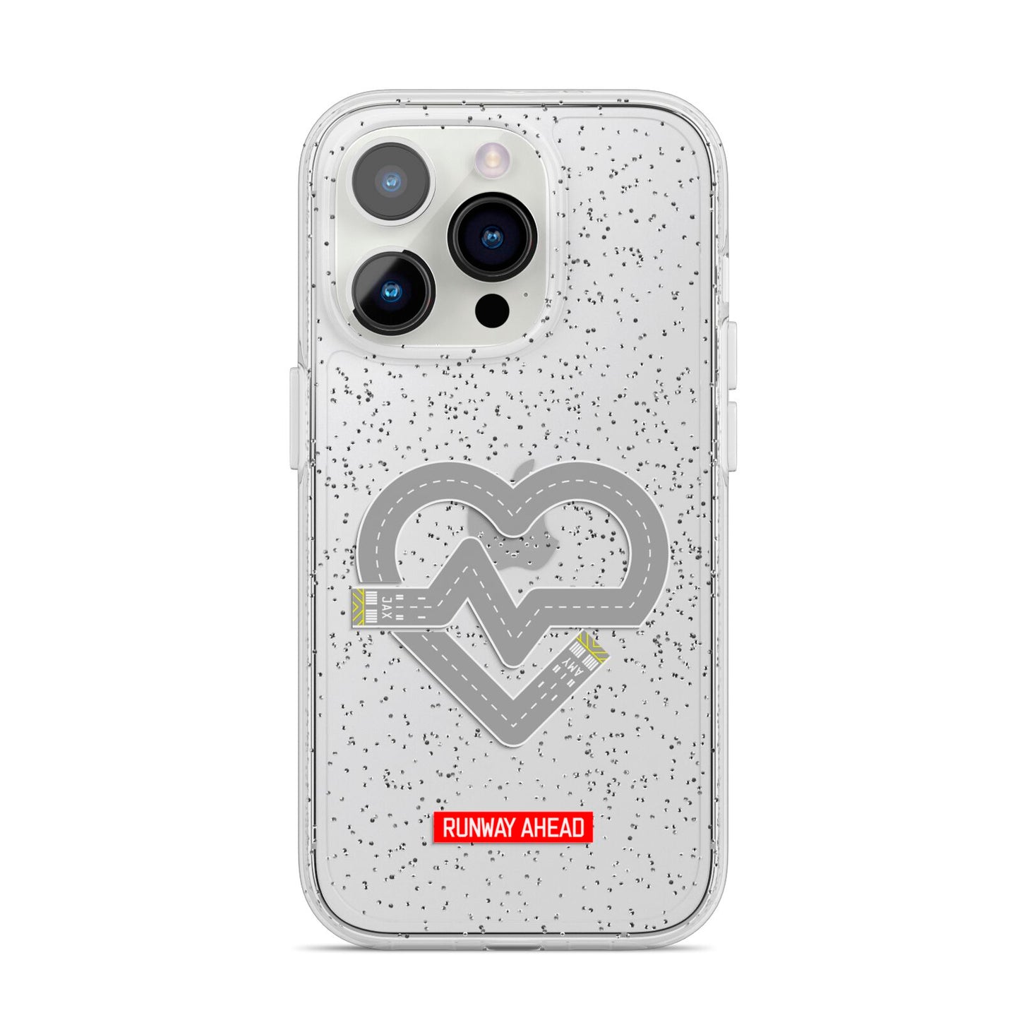 Runway Love Heart iPhone 14 Pro Glitter Tough Case Silver